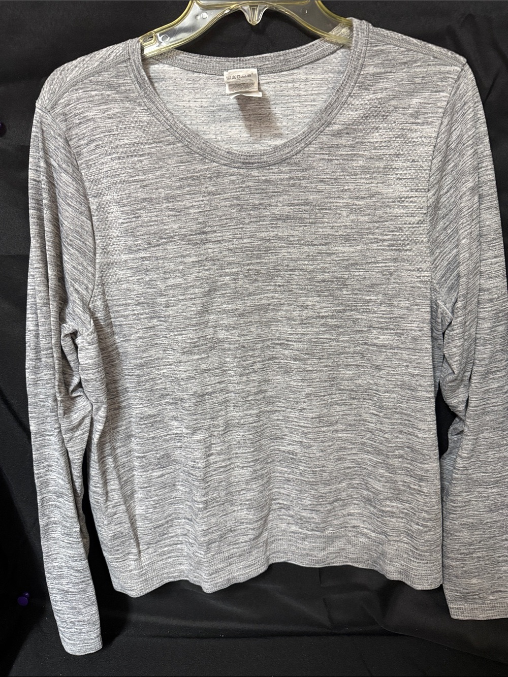 Athleta Heather Gray Long-Sleeve Crewneck Top